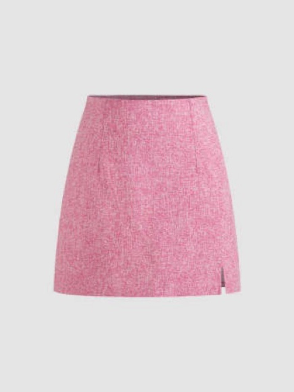 Cider Pink Tweed Mini Skirt with Small Side Slit